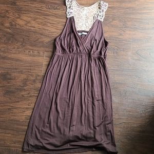 Matrices brown crochet razer back dress